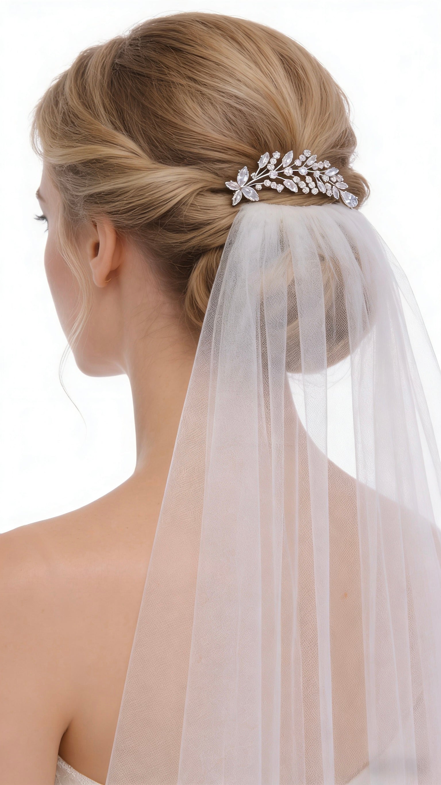 Lumina Butterfly Dewdrop Bridal Hair Comb - MOGHANT