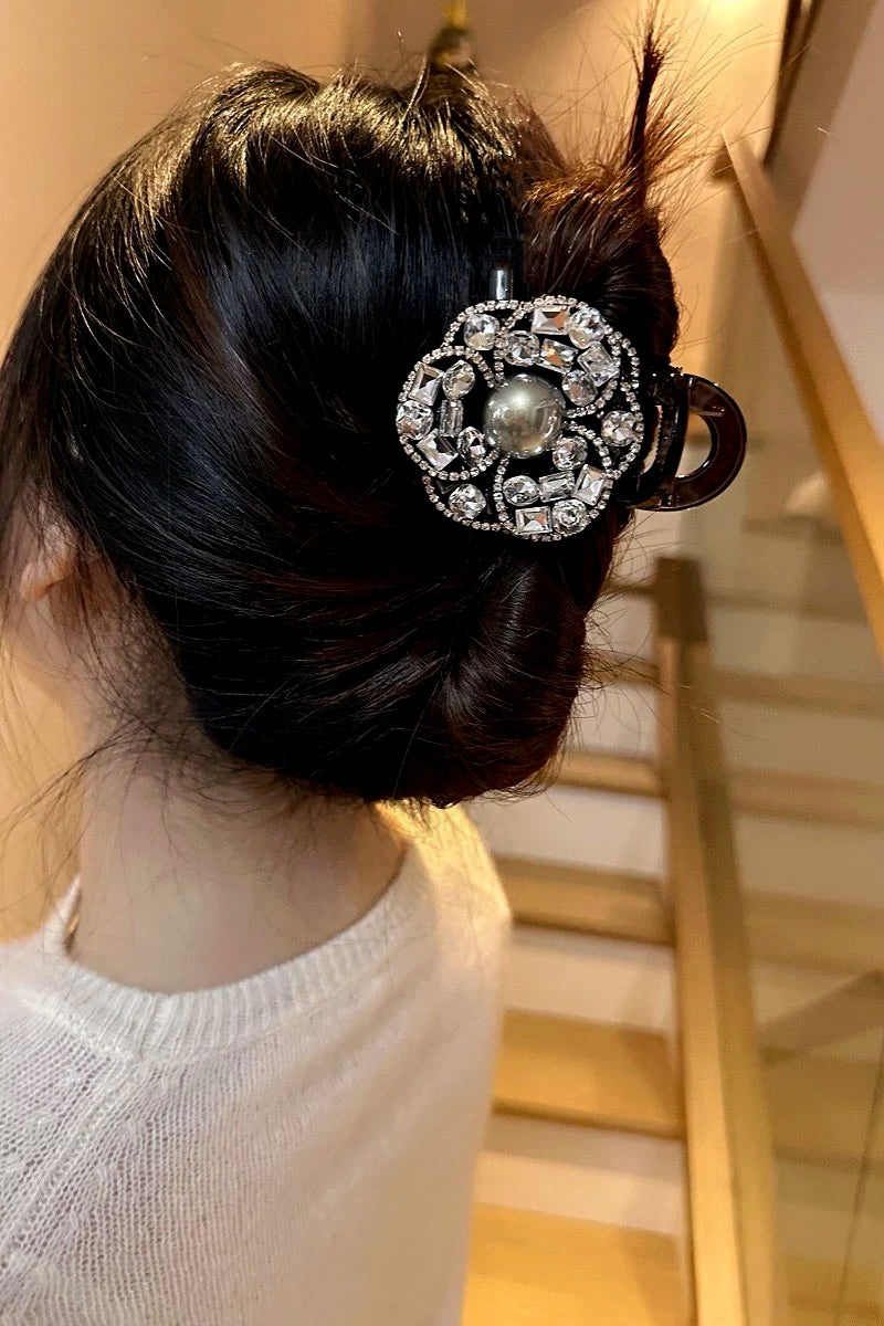 Miss Roselune · Pearl & Crystal Rose Hair Claw