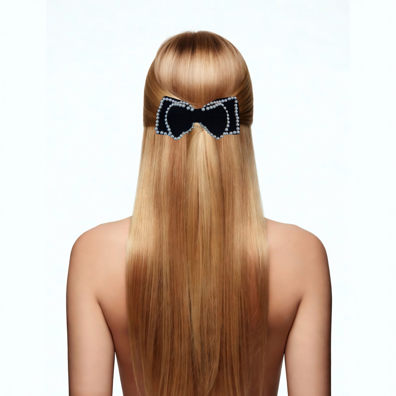 Velours Perlé Corée Statement Bow Barrette - MOGHANT