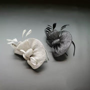 Abacá Bow & Plume Fascinator F3008 - MOGHANT