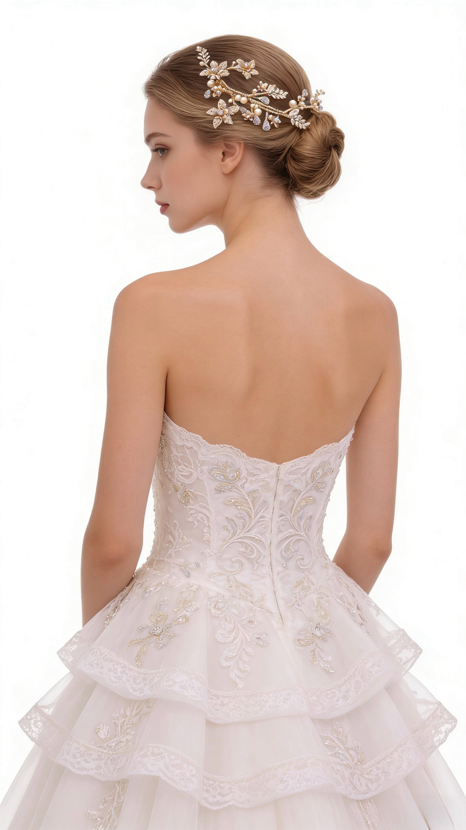 Elysian Handwoven Blooming Branch Bridal Hair Clip - MOGHANT