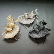 Abacá Bow & Plume Fascinator F3008 - MOGHANT