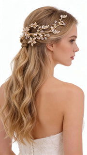 Elysian Handwoven Blooming Branch Bridal Hair Clip - MOGHANT