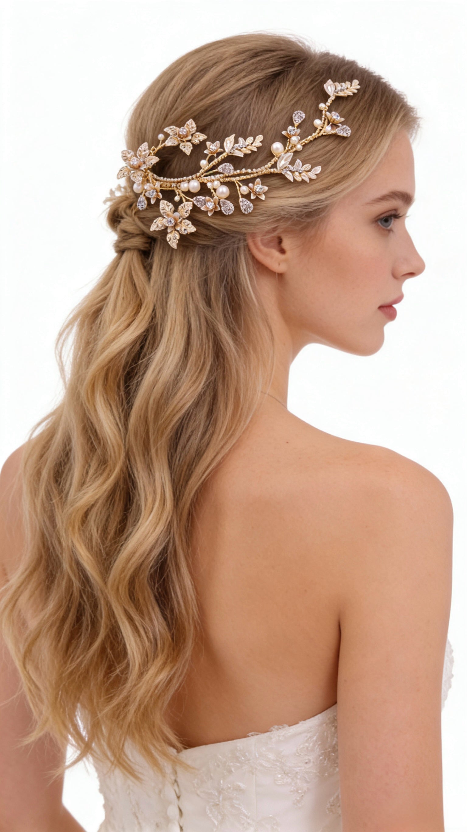 Elysian Handwoven Blooming Branch Bridal Hair Clip - MOGHANT