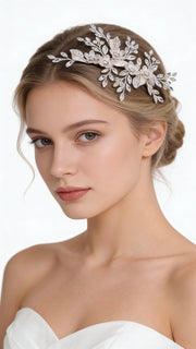 Elysian Handwoven Crystal Wildflower Bridal Hair Clip - MOGHANT
