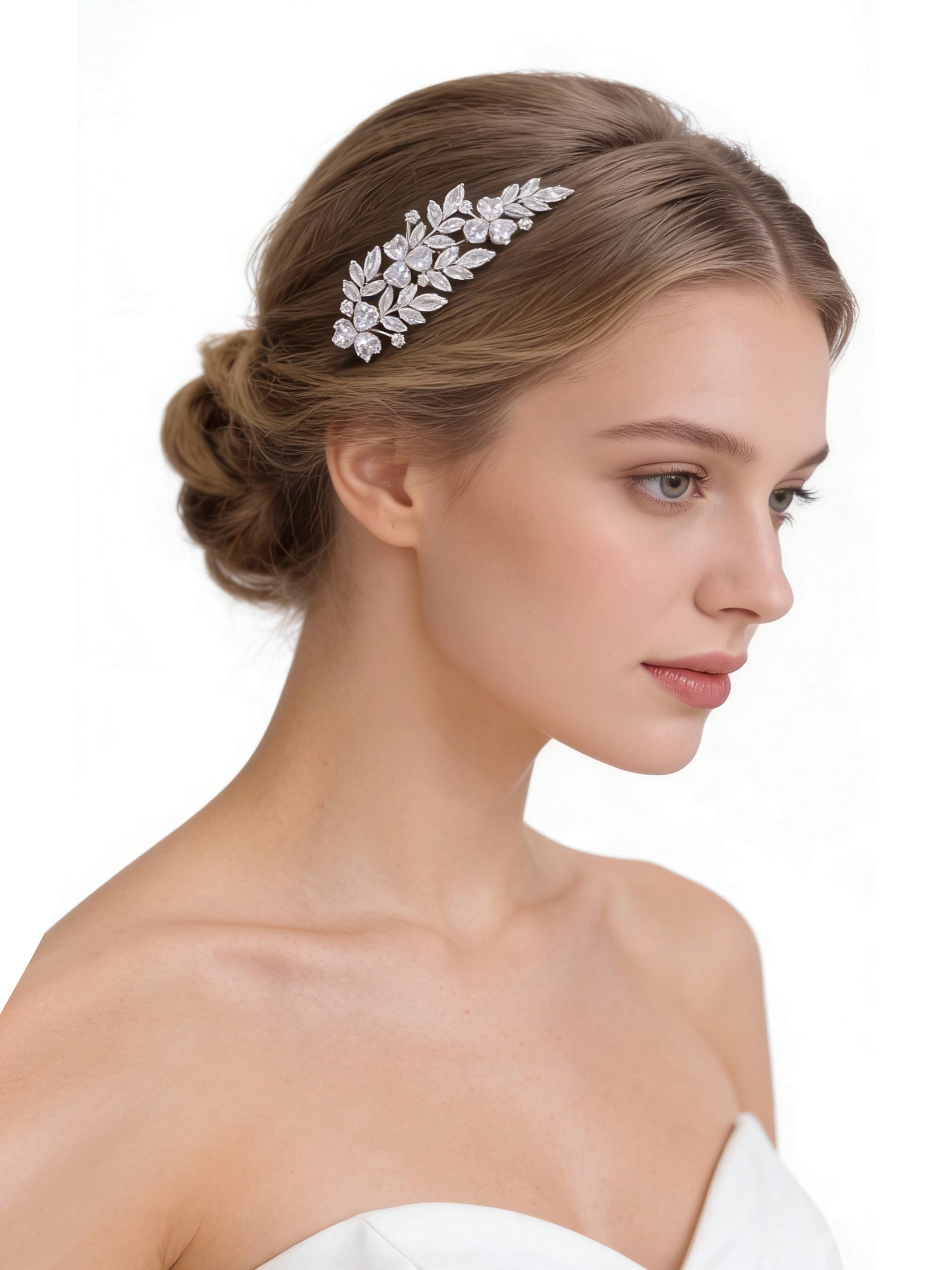 Lumina Enchanted Bloom Cluster Bridal Hair Comb - MOGHANT