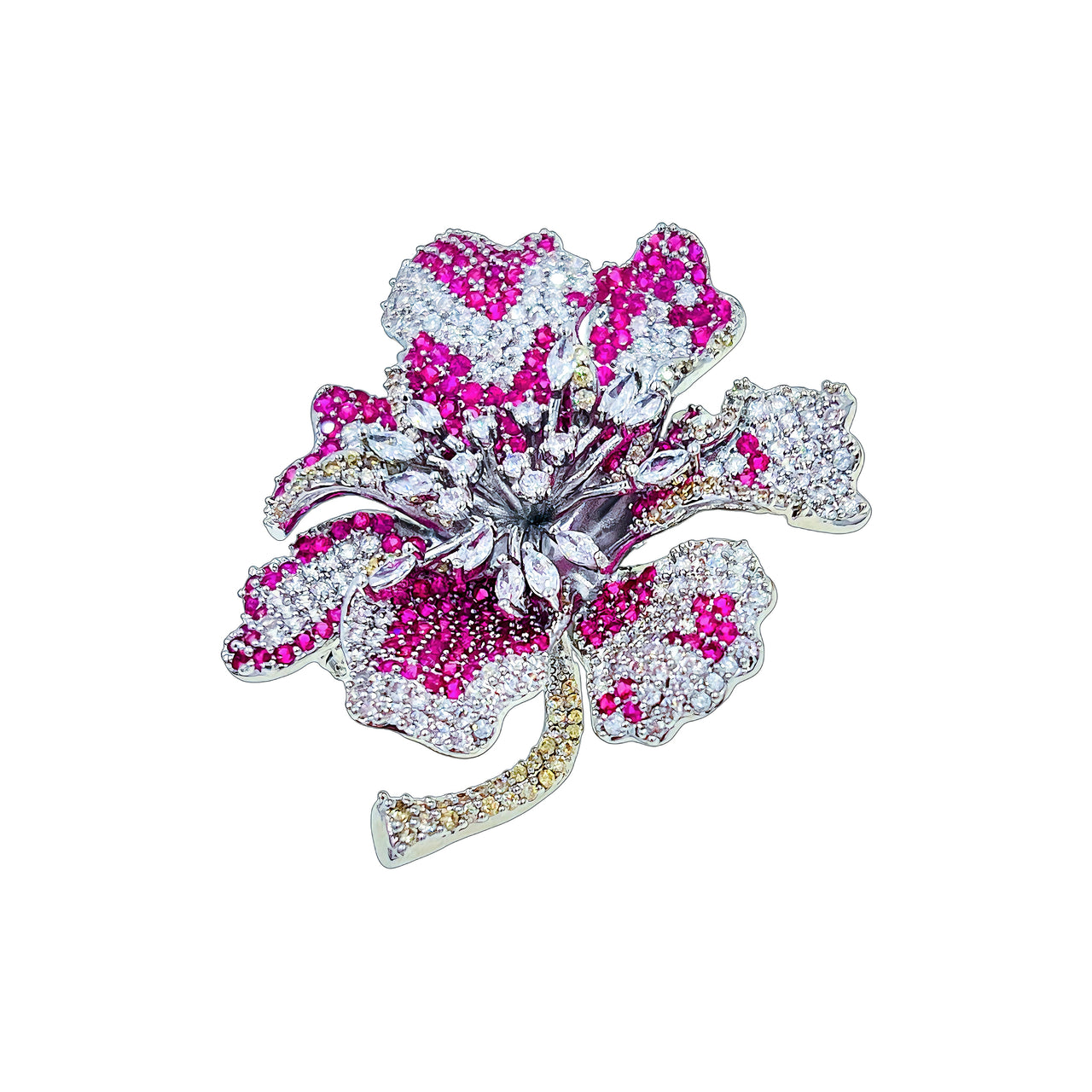Hibiscus Radiance · Convertible Brooch Necklace