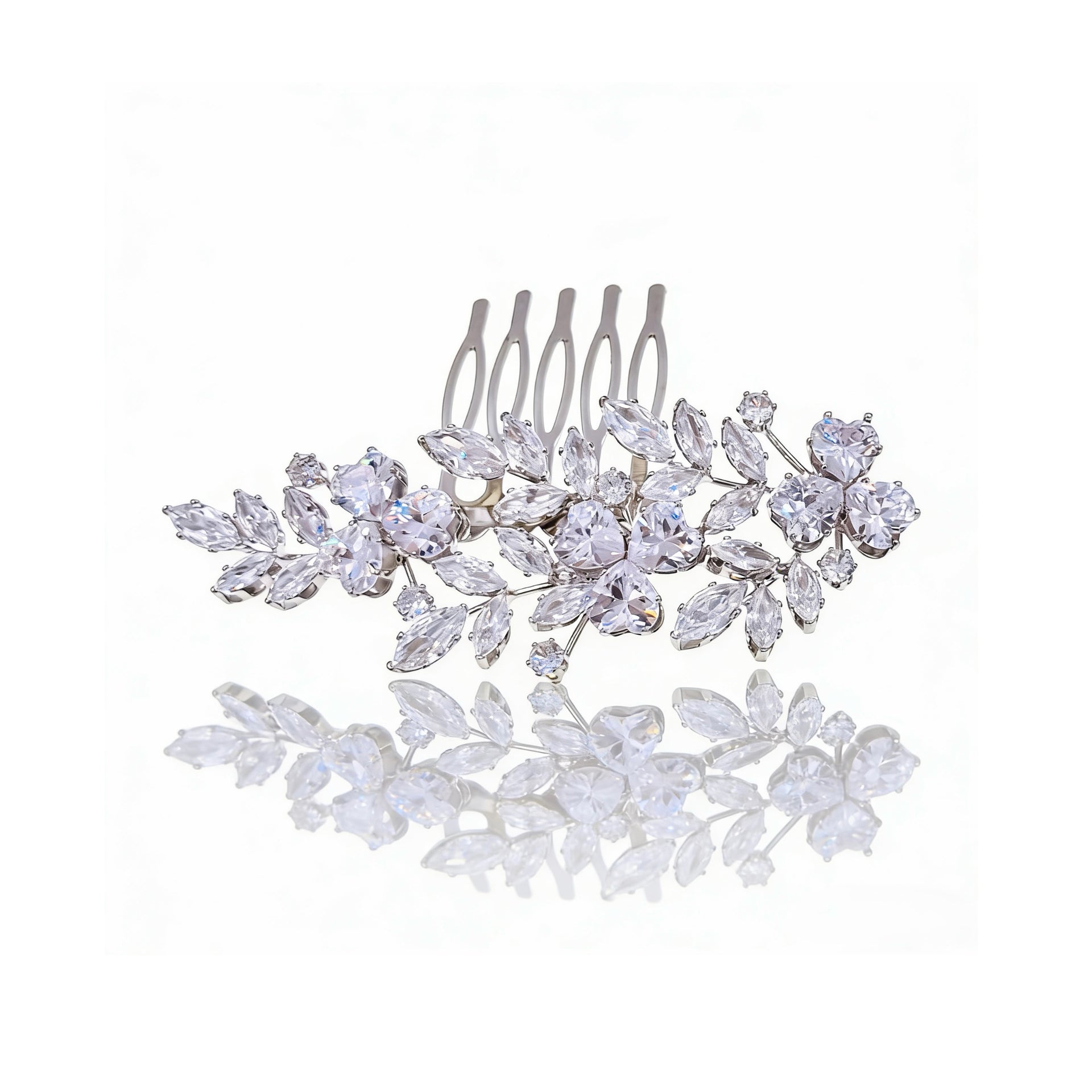 Lumina Enchanted Bloom Cluster Bridal Hair Comb - MOGHANT