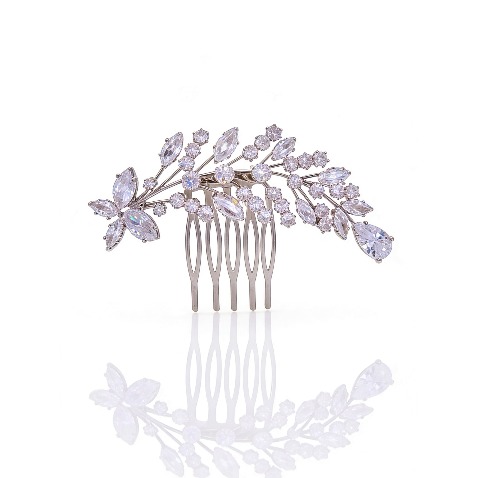 Lumina Butterfly Dewdrop Bridal Hair Comb - MOGHANT