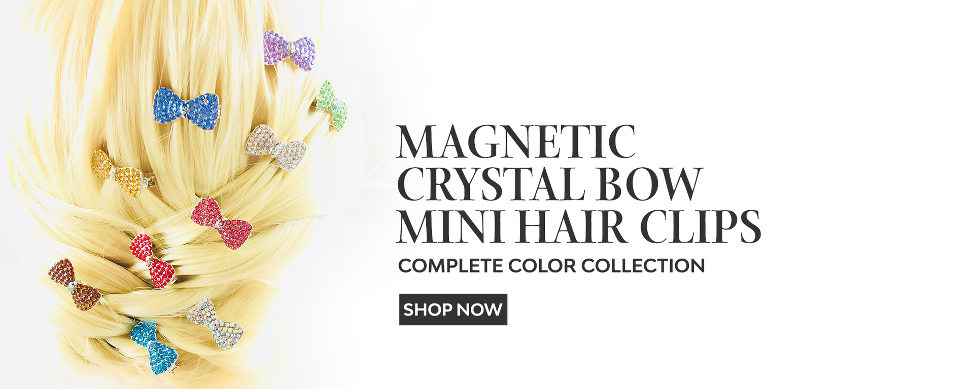 Moghant Magnetic Crystal Bow Mini Hair Clips