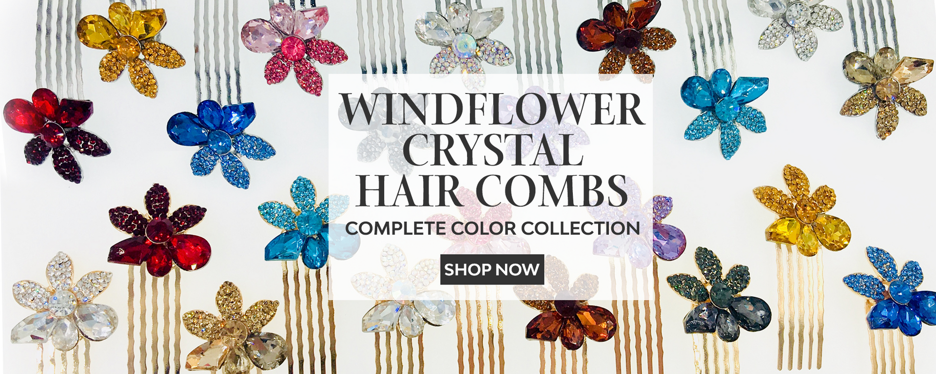 Moghant Windflower Crystal Hair Combs