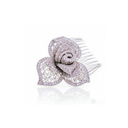 Lumina Layered Rose Micro Pavé Bridal Hair Comb - MOGHANT