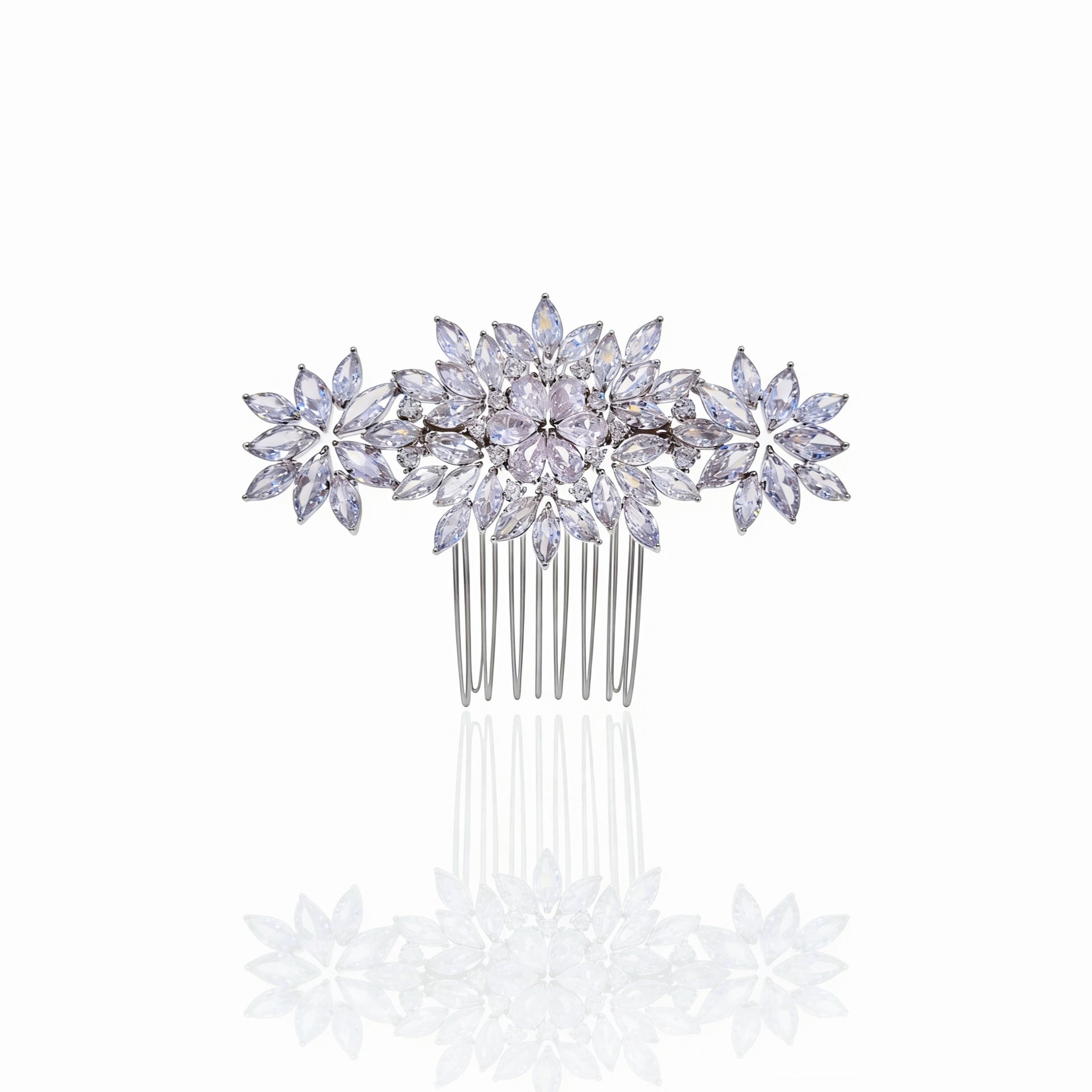 Lumina Ethereal Floral Cascade Bridal Hair Comb - MOGHANT