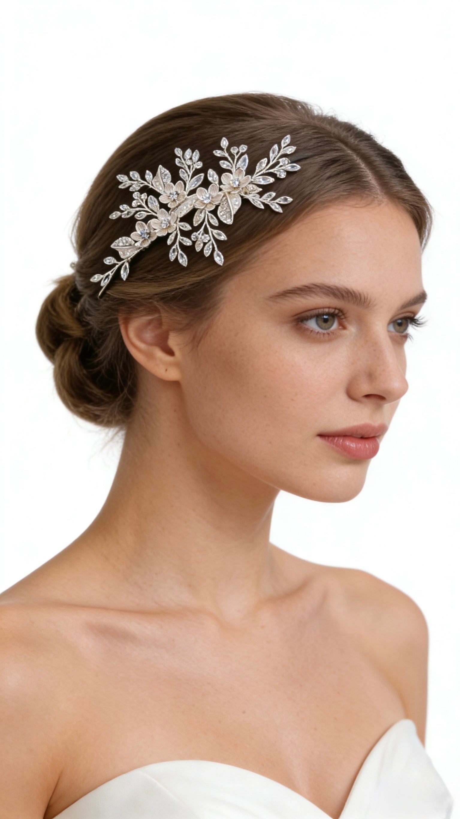 Elysian Handwoven Crystal Wildflower Bridal Hair Clip - MOGHANT