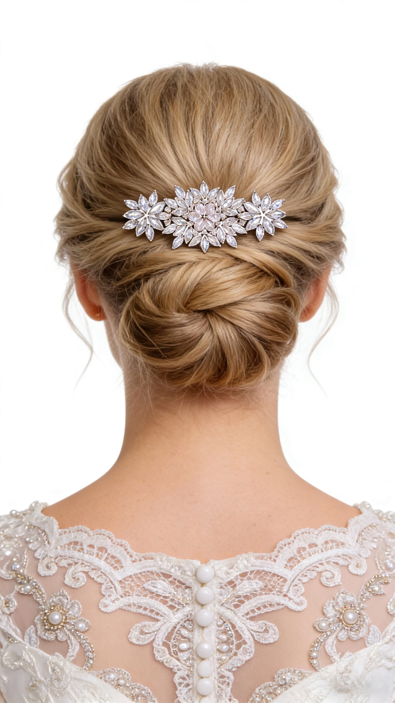 Lumina Ethereal Floral Cascade Bridal Hair Comb - MOGHANT