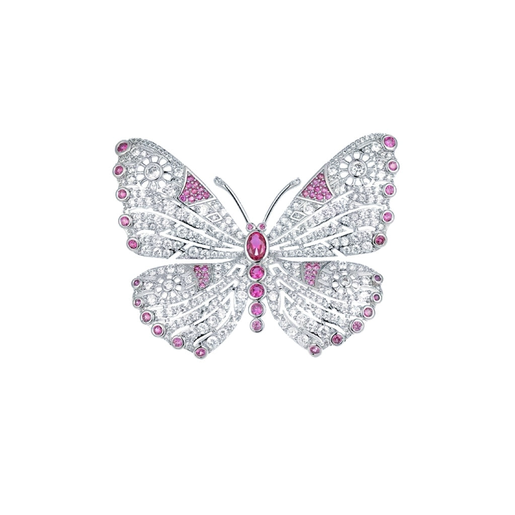 Celeste Noeud Haute Couture Pink Butterfly Brooch Pin