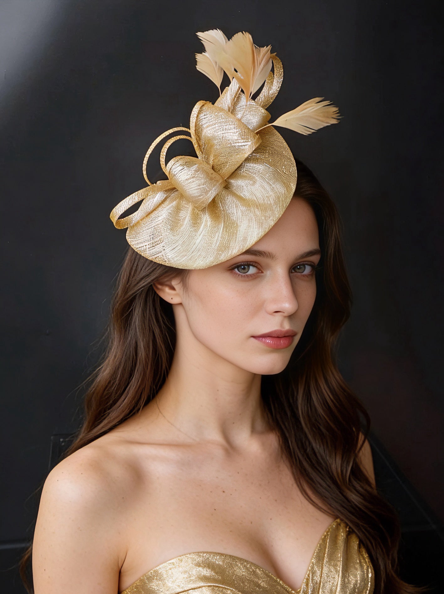 Abacá Bow & Plume Fascinator F3008 - MOGHANT