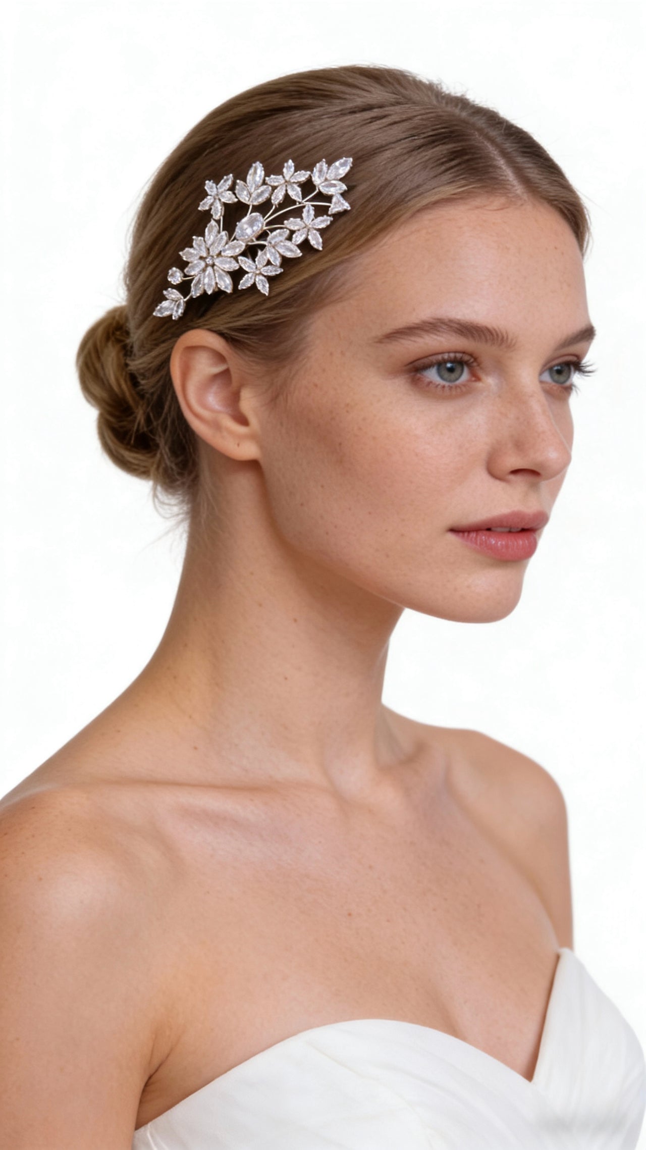 Aurora Crystal Gardenia Bridal Hair Comb
