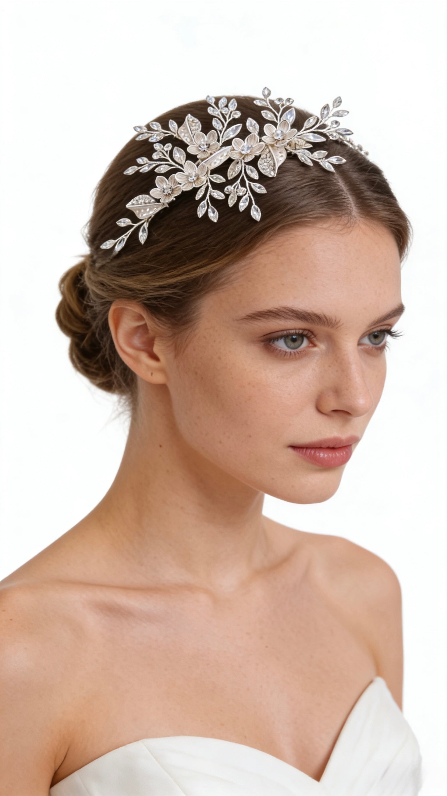 Elysian Handwoven Crystal Wildflower Bridal Hair Clip - MOGHANT