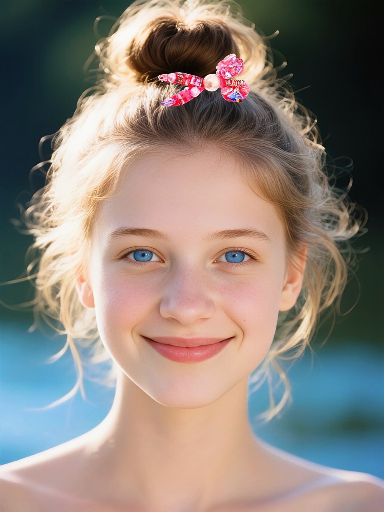 Petal Prism · Pink Piano-Enamel Crystal Alligator Clip