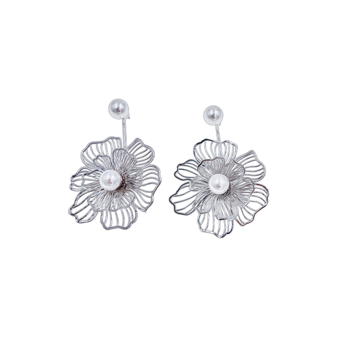 Luminous Bloom Pearl Flower Earrings