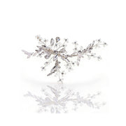 Elysian Handwoven Crystal Leaf Cascade Bridal Hair Clip - MOGHANT