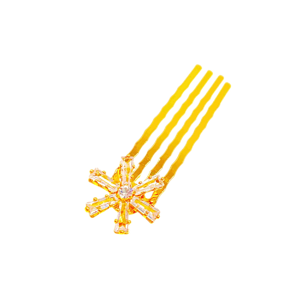 Clarissa Cubic Zirconia Mini Hair Comb Flower