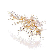 Elysian Handwoven Budding Rose Luxe Bridal Hair Clip - MOGHANT