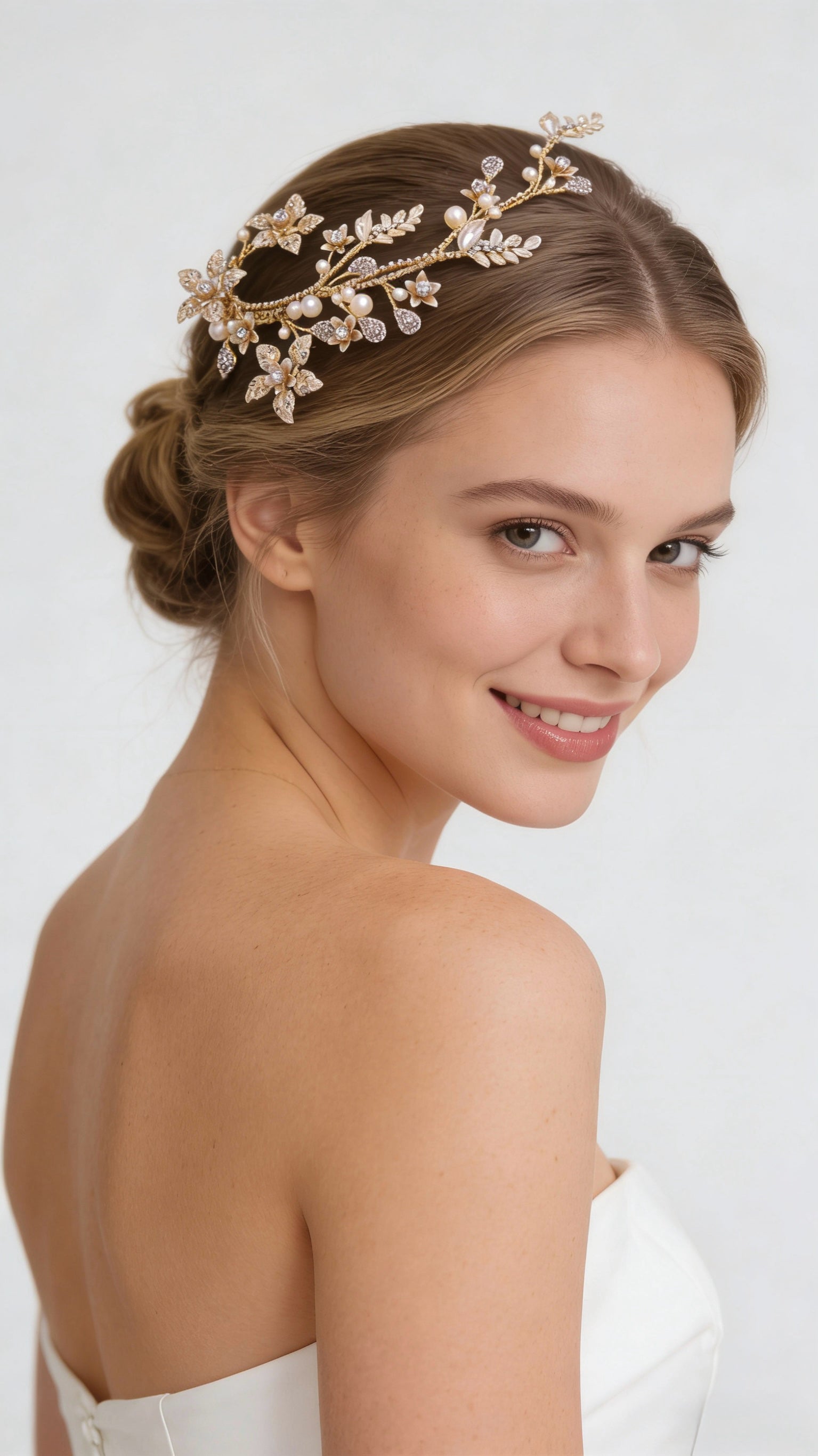 Elysian Handwoven Blooming Branch Bridal Hair Clip - MOGHANT