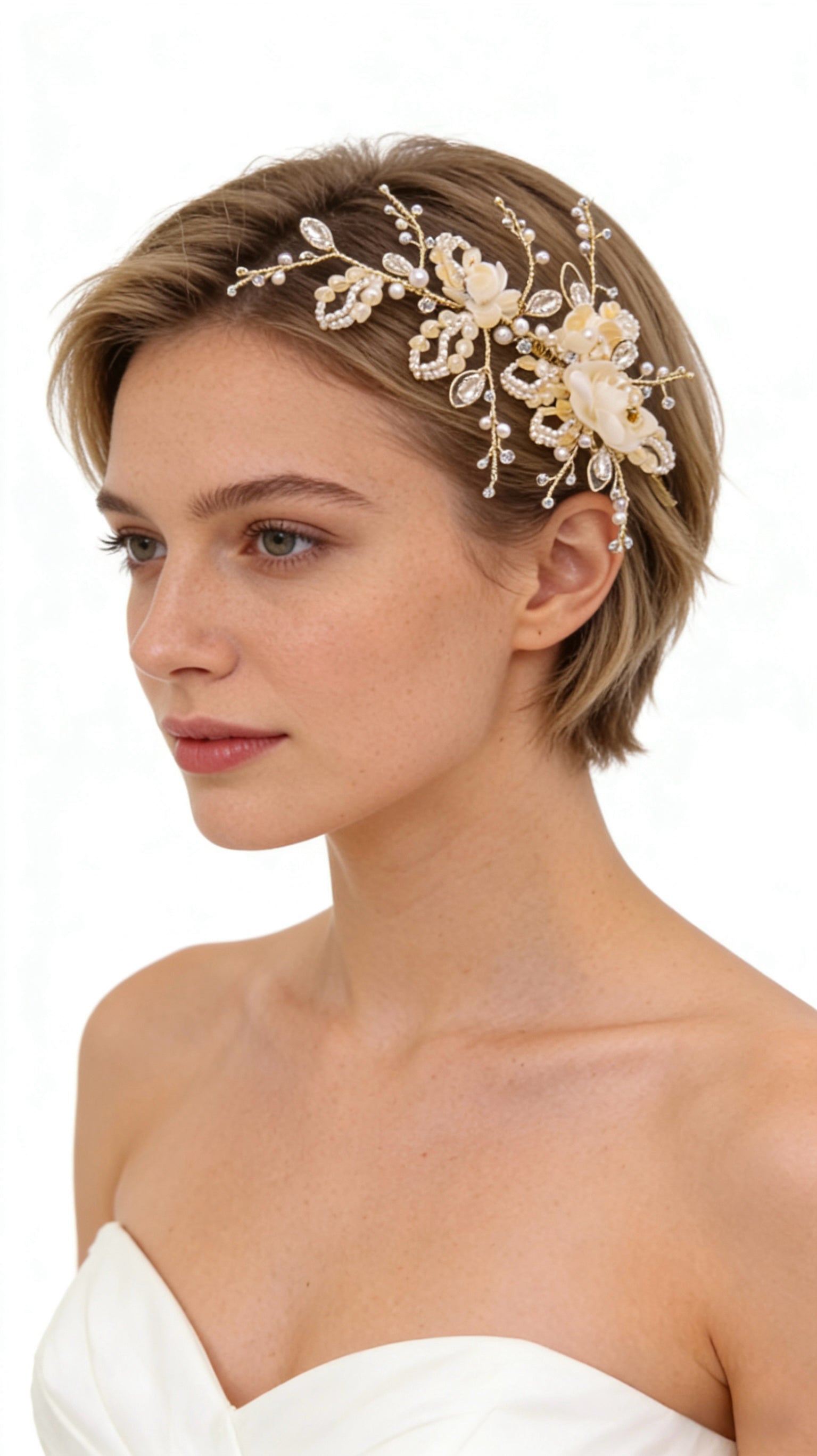 Elysian Handwoven Blossom Vine Bridal Hair Clip - MOGHANT