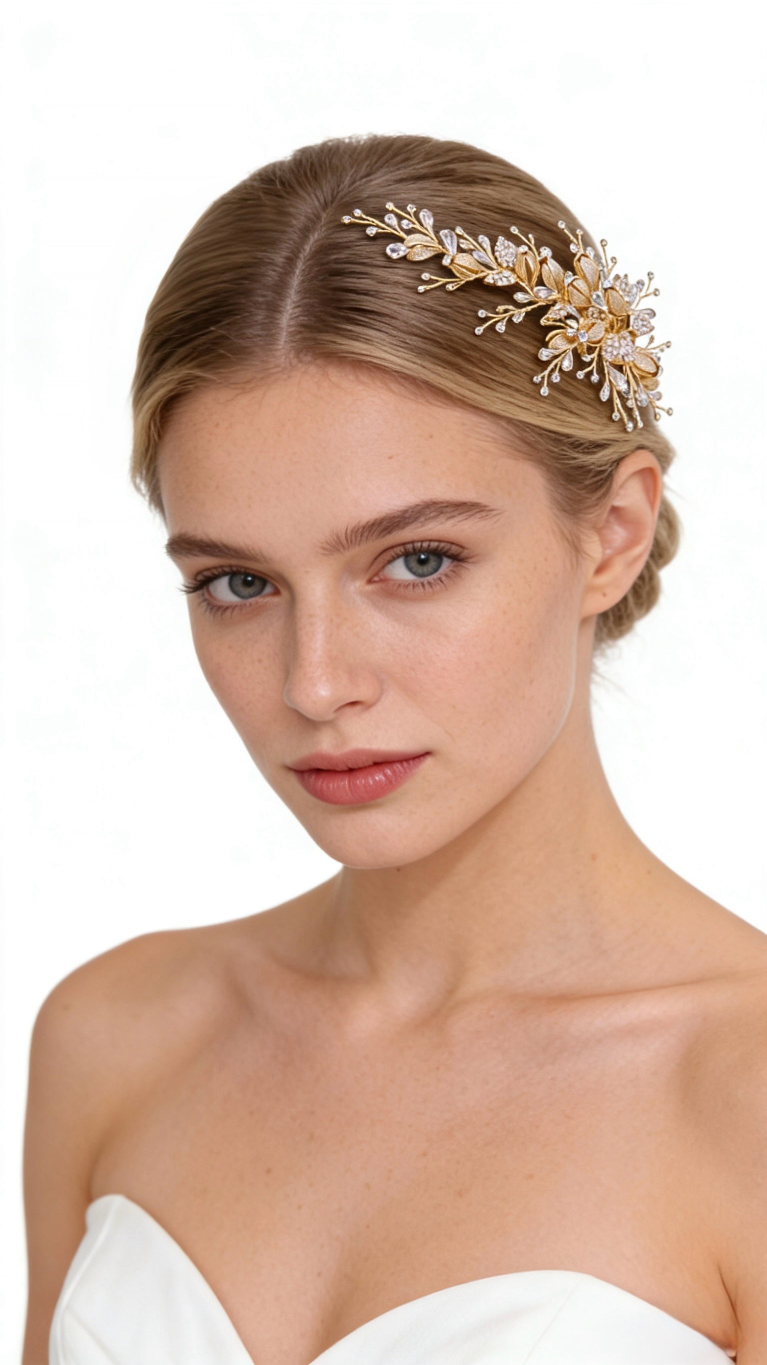 Elysian Handwoven Budding Rose Luxe Bridal Hair Clip - MOGHANT