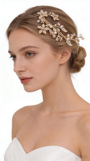 Elysian Handwoven Blooming Branch Bridal Hair Clip - MOGHANT