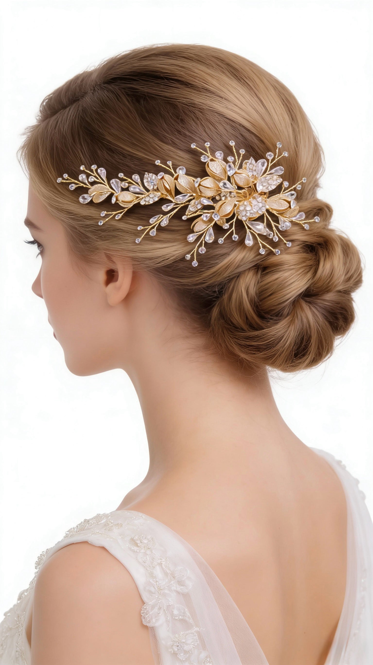 Elysian Handwoven Budding Rose Luxe Bridal Hair Clip - MOGHANT