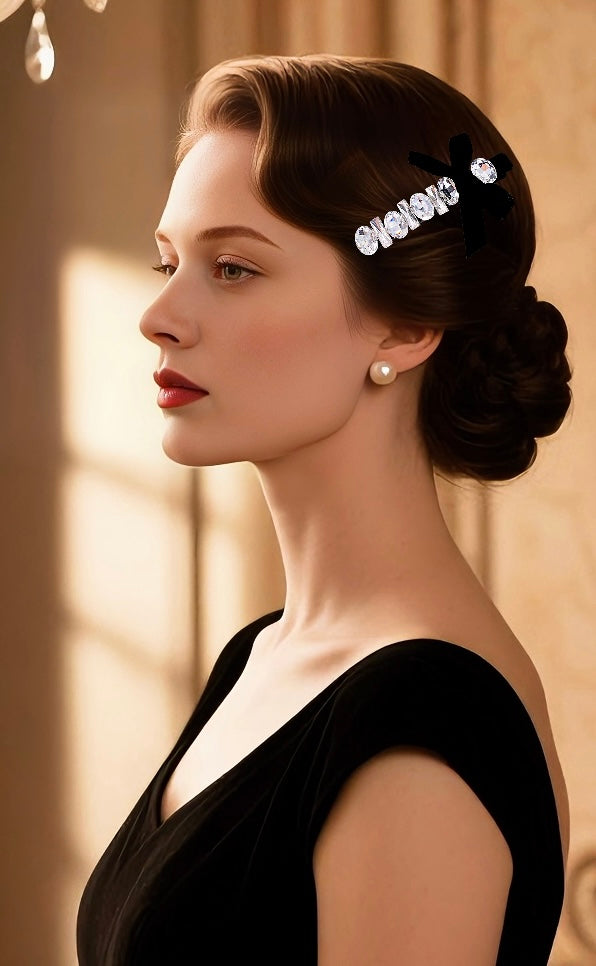 Crystal Harmony Bow · Alligator Clip