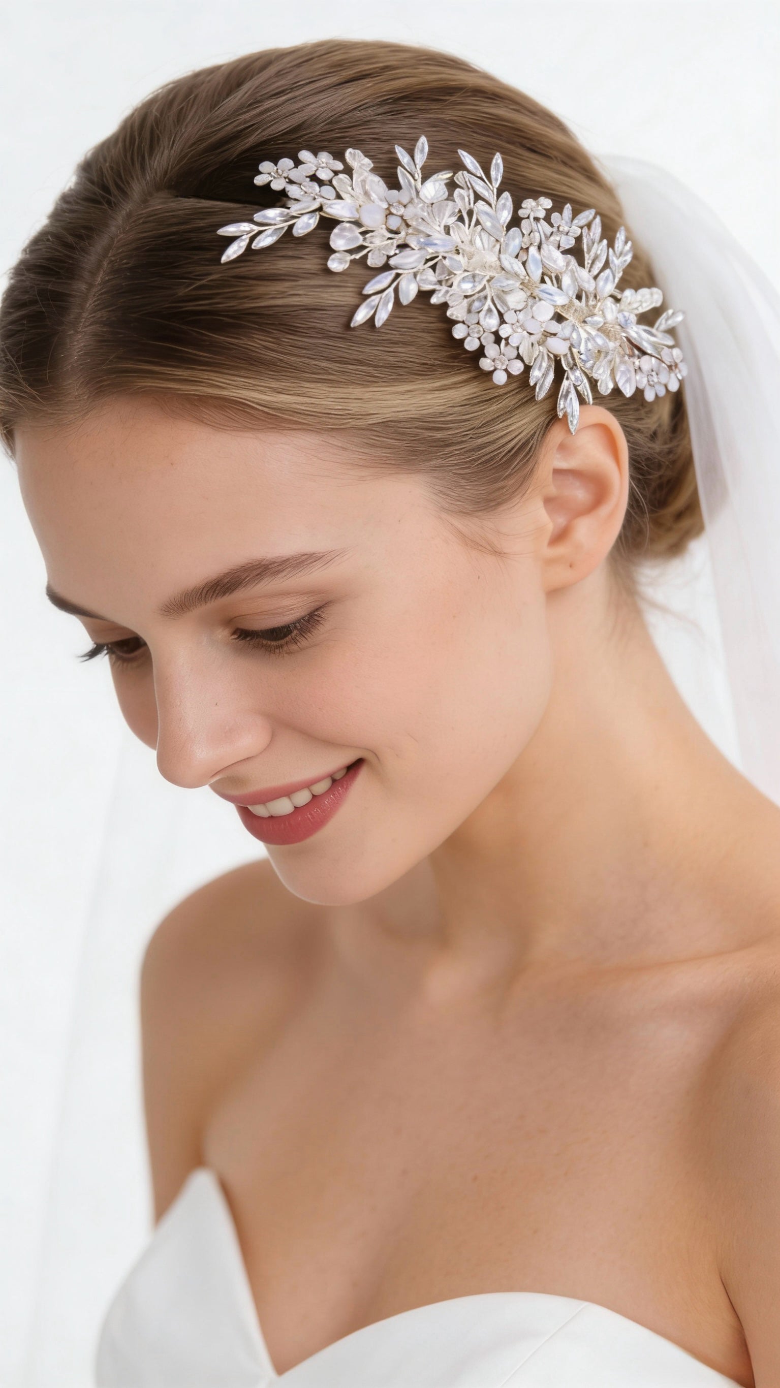 Elysian Handwoven Emerald Jelly Crystal Foliage Bridal Hair Clip - MOGHANT