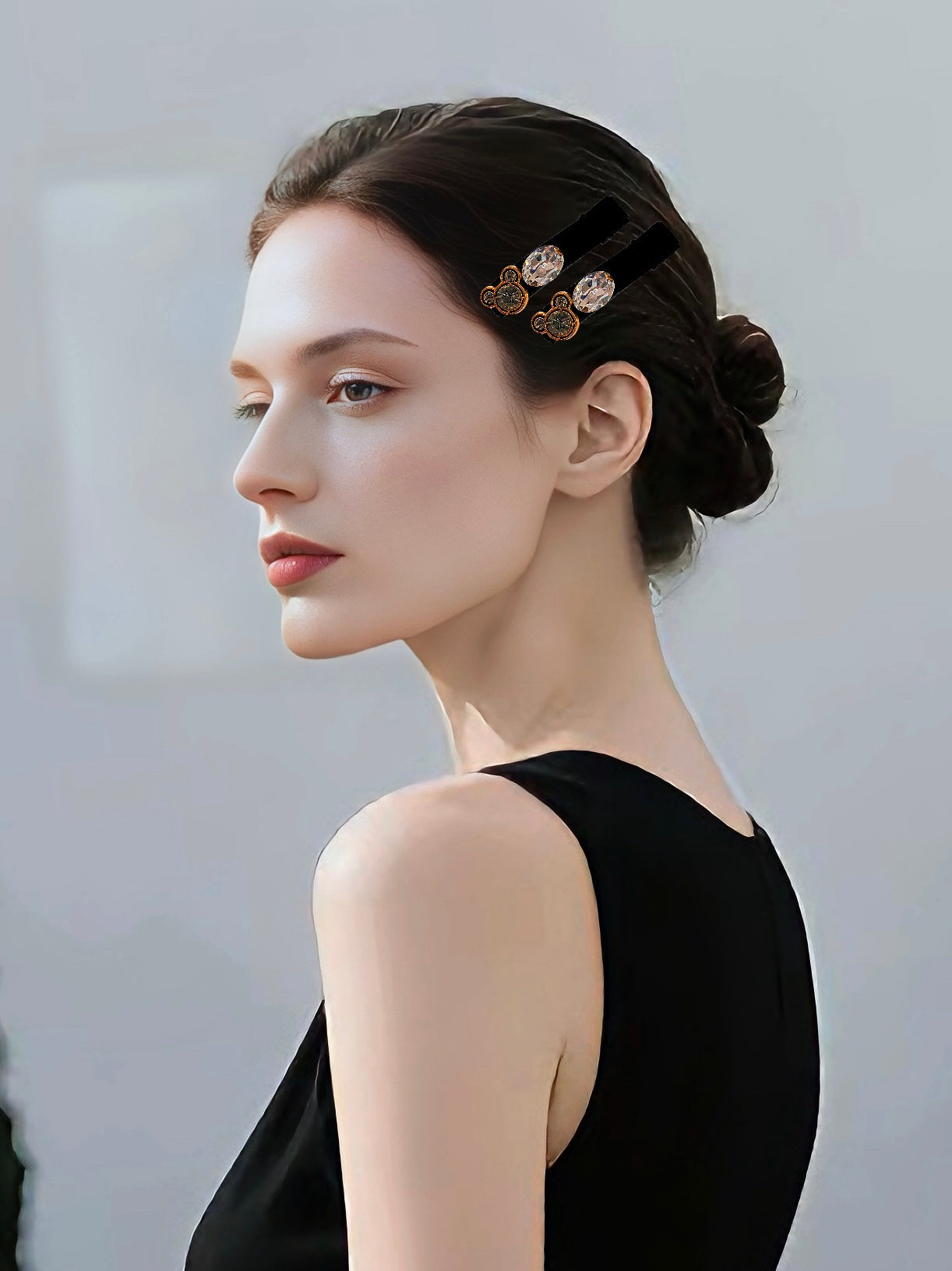 Crystal Bear Charm · Alligator Clip