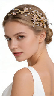 Elysian Handwoven Royal Vintage Foliage Bridal Hair Clip - MOGHANT