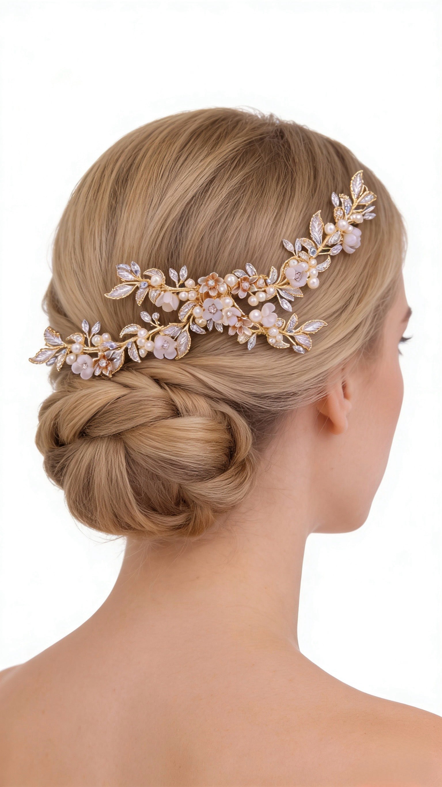 Elysian Handwoven Ethereal Crystal Symphony Bridal Hair Comb - MOGHANT