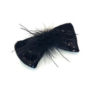 Plume Éclat Tweed Ostrich Bow Barrette - MOGHANT