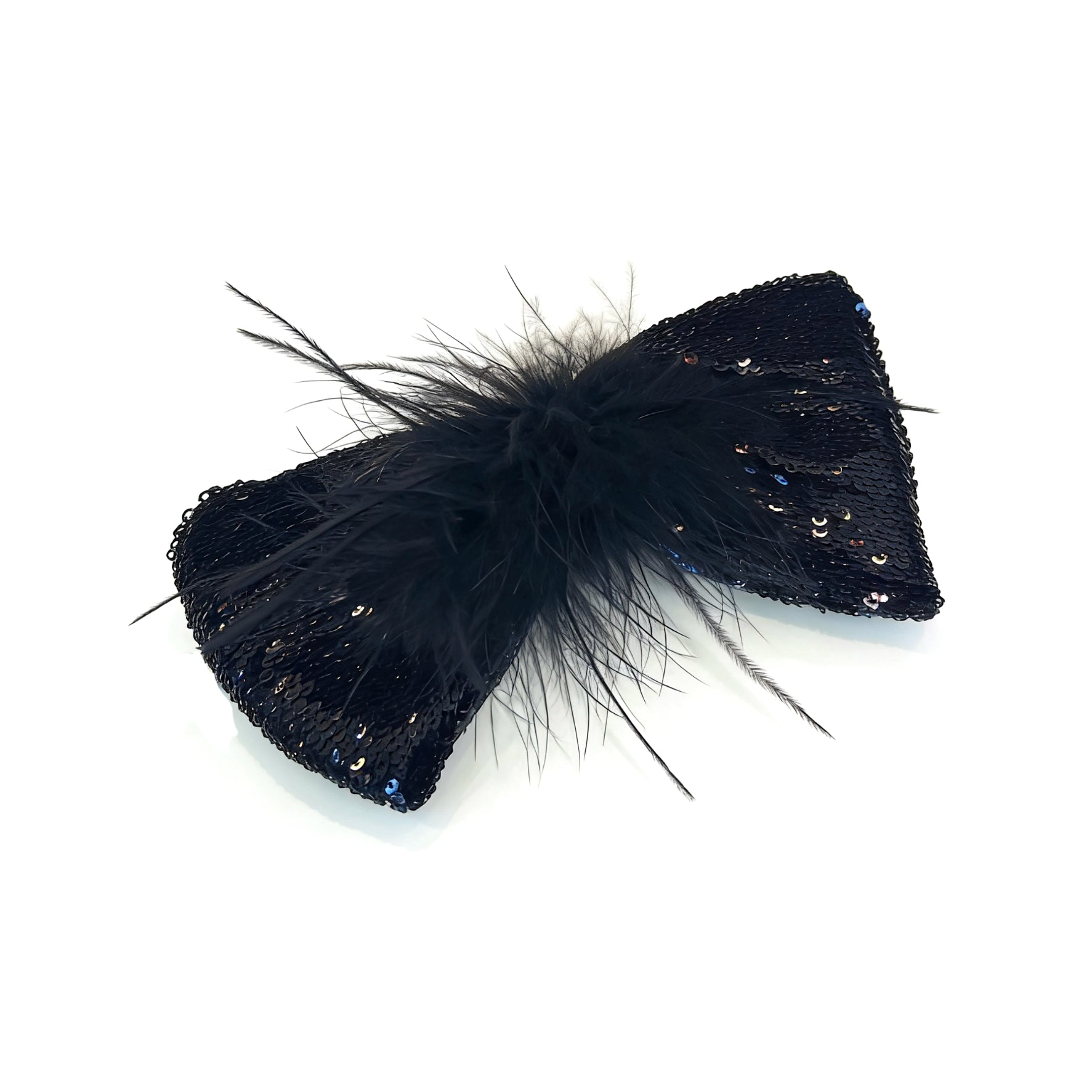 Plume Éclat Tweed Ostrich Bow Barrette - MOGHANT