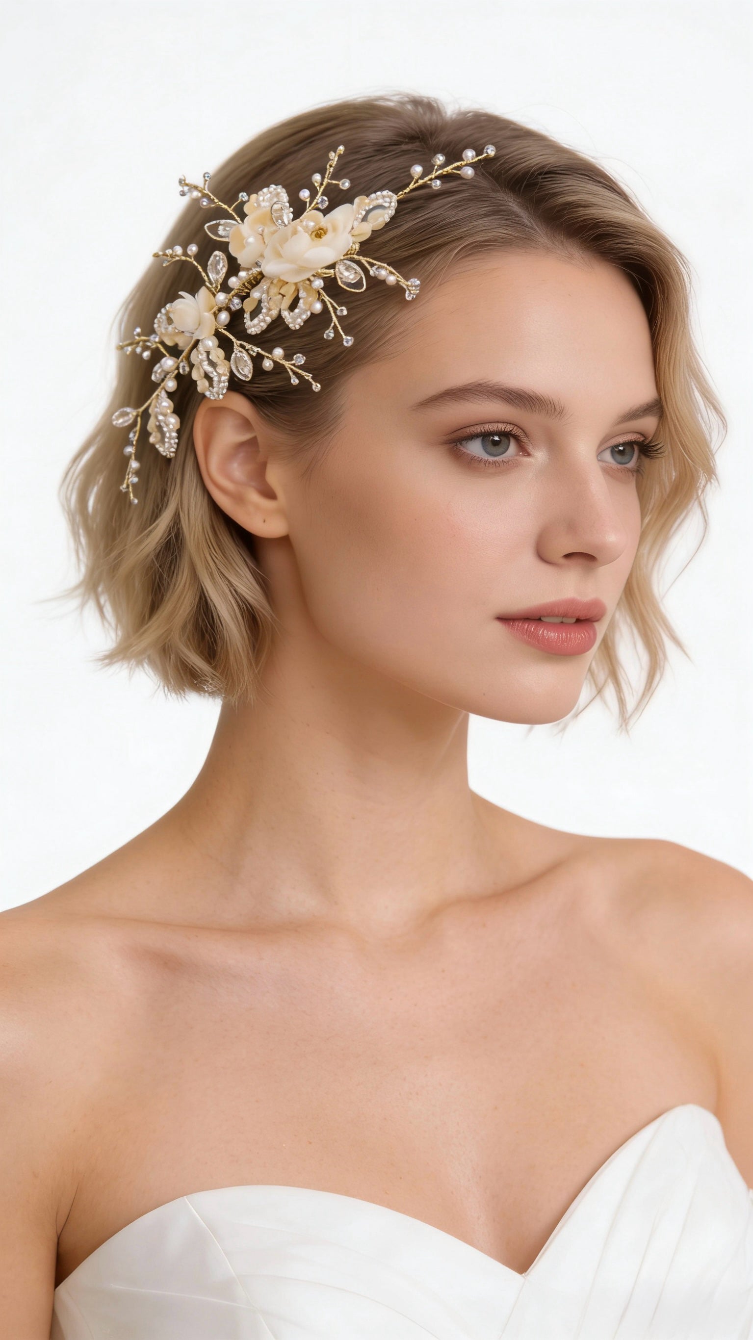 Elysian Handwoven Blossom Vine Bridal Hair Clip - MOGHANT