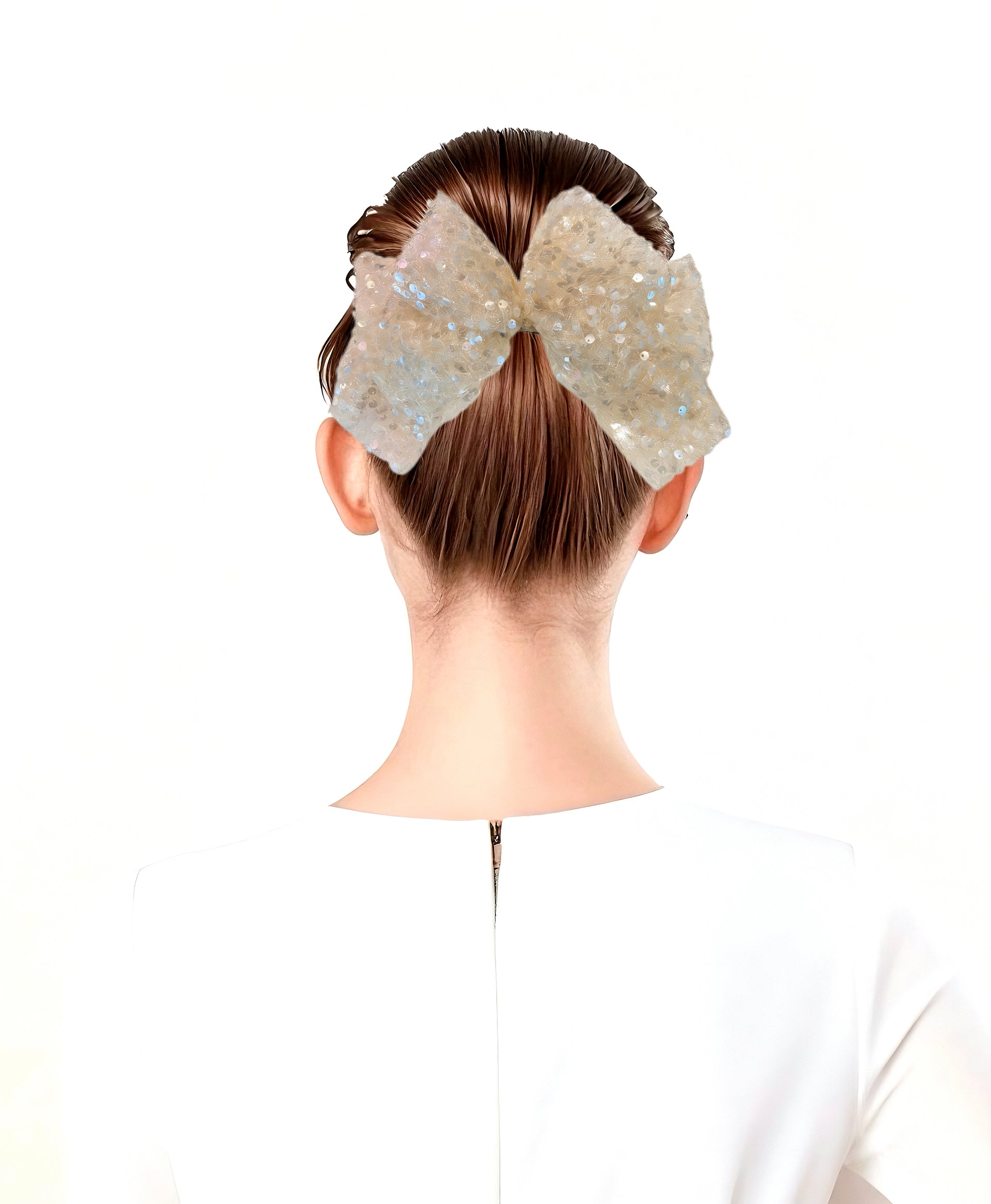 Lumière Sequin Couture Oversized Bow Barrette - MOGHANT