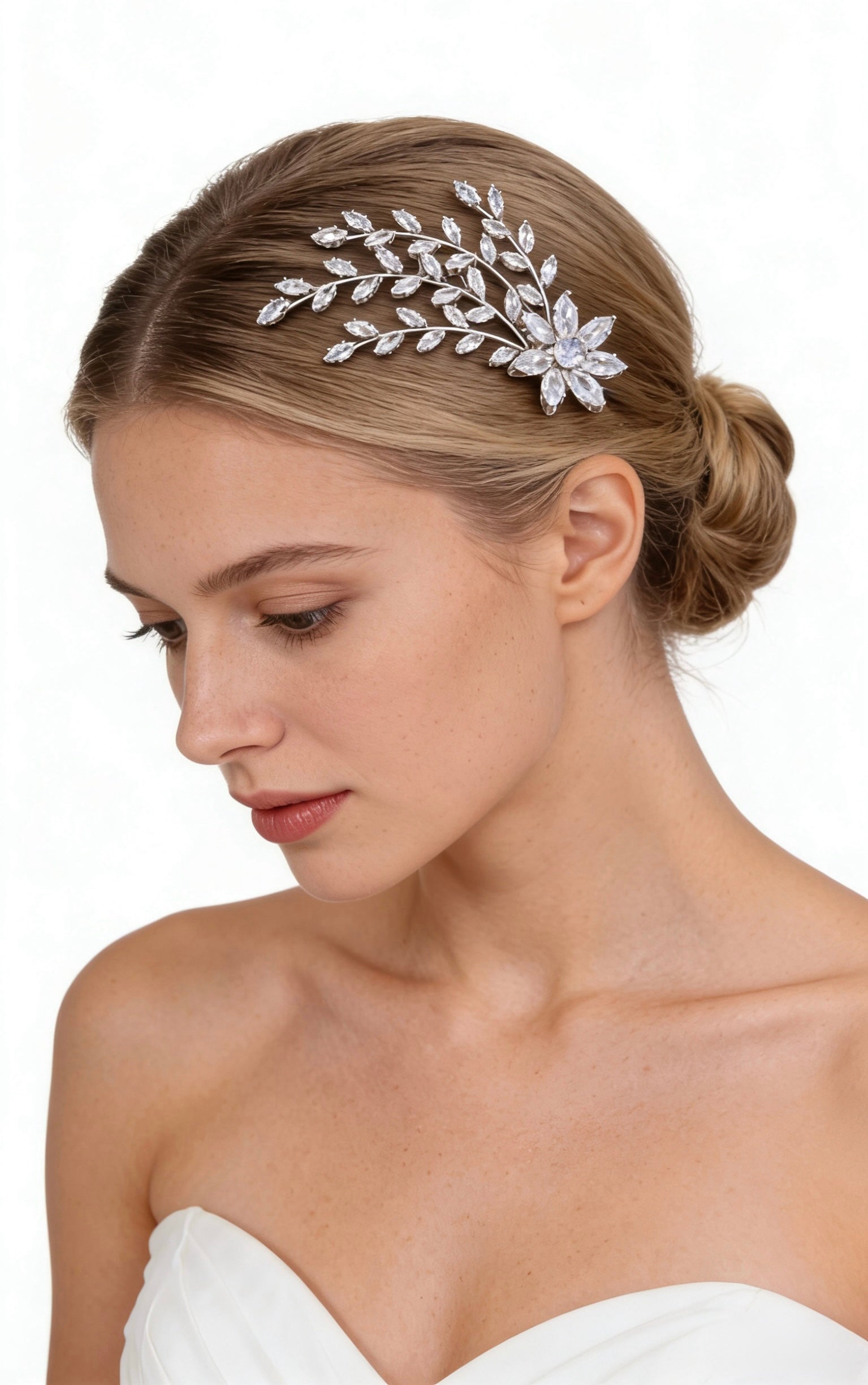 Lumina Delicate Petal Leaf Bridal Hair Comb - MOGHANT