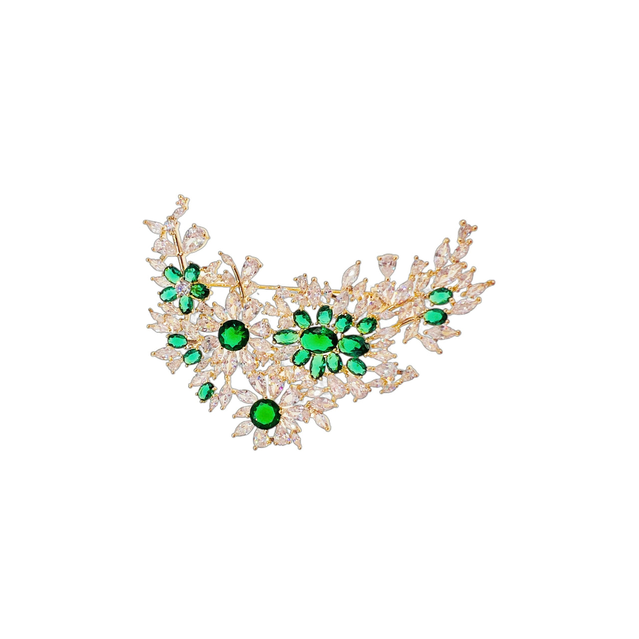 Éclat de Feuille · Emerald Glimmer Brooch