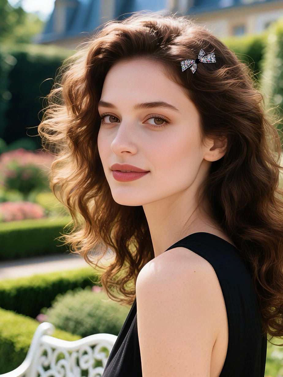 Crystal Bow Elegance · Alligator Clip