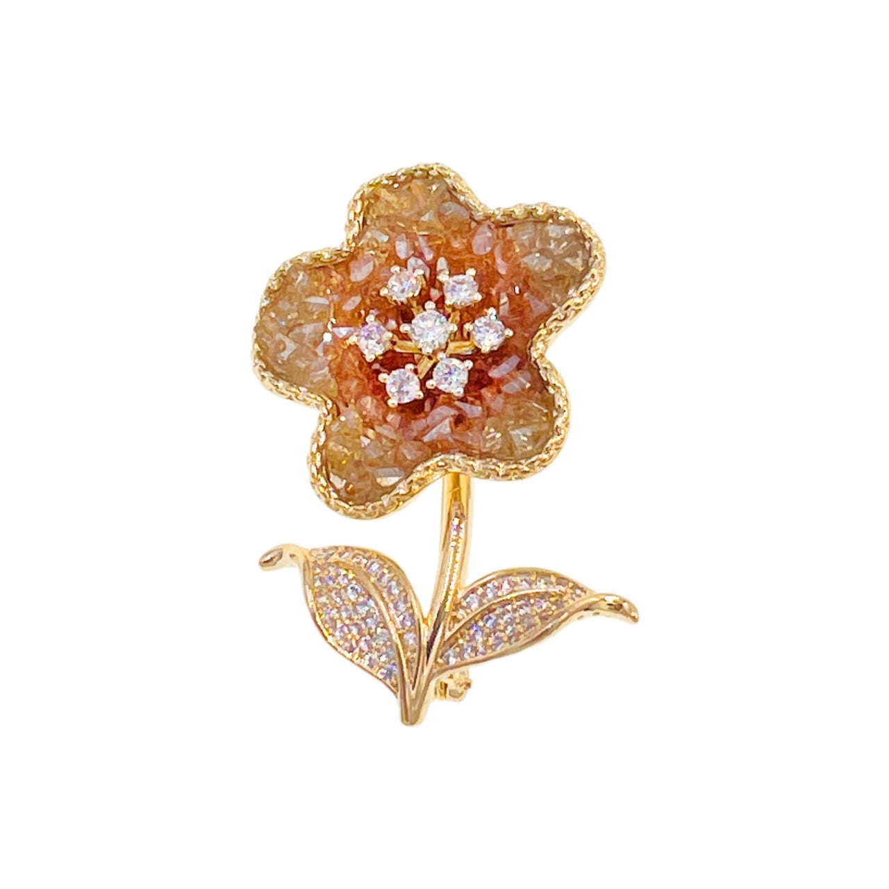 Glinting Bloom · Crystal Brooch