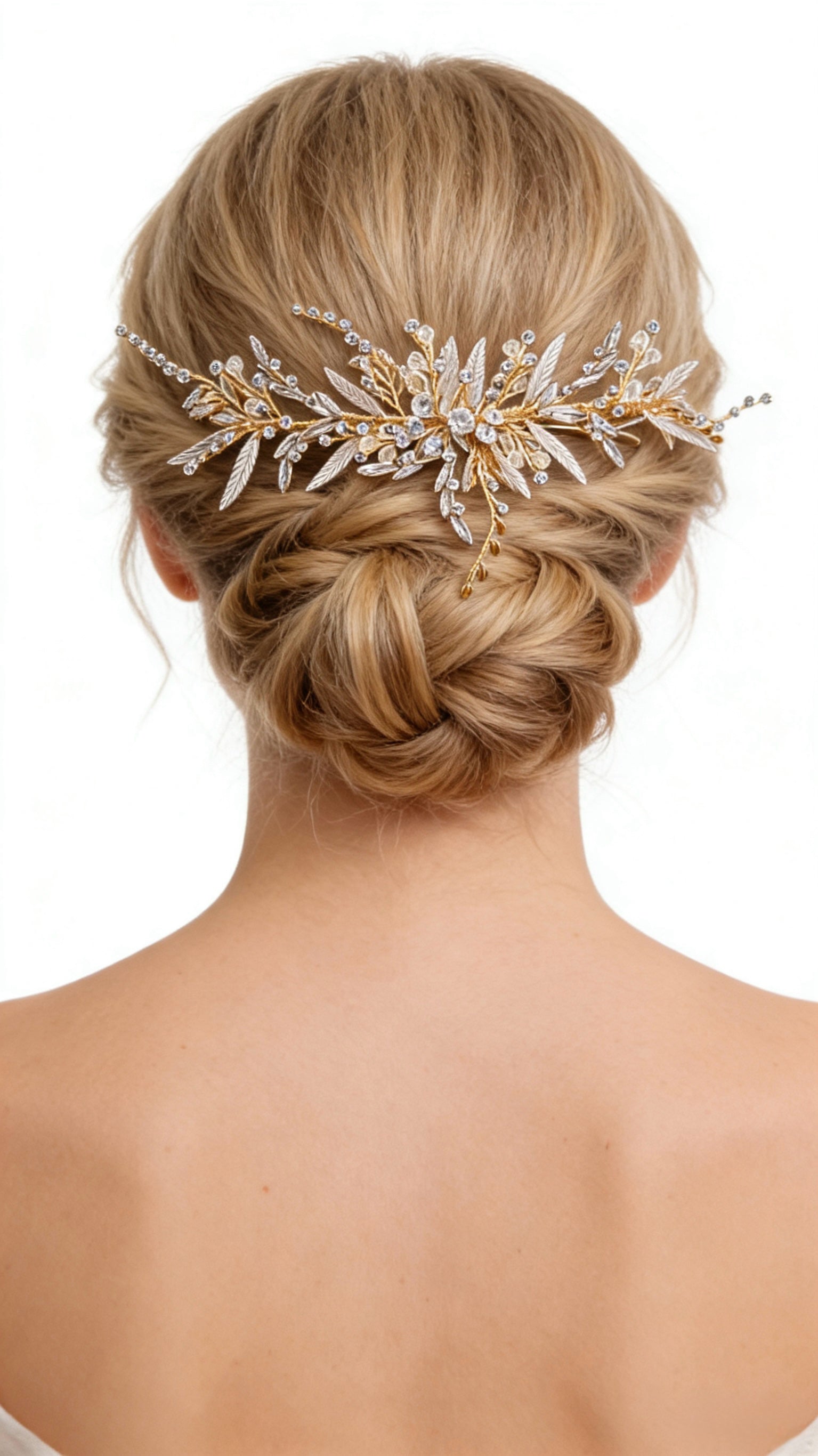 Elysian Handwoven Elongated Vine Elegance Bridal Hair Clip - MOGHANT