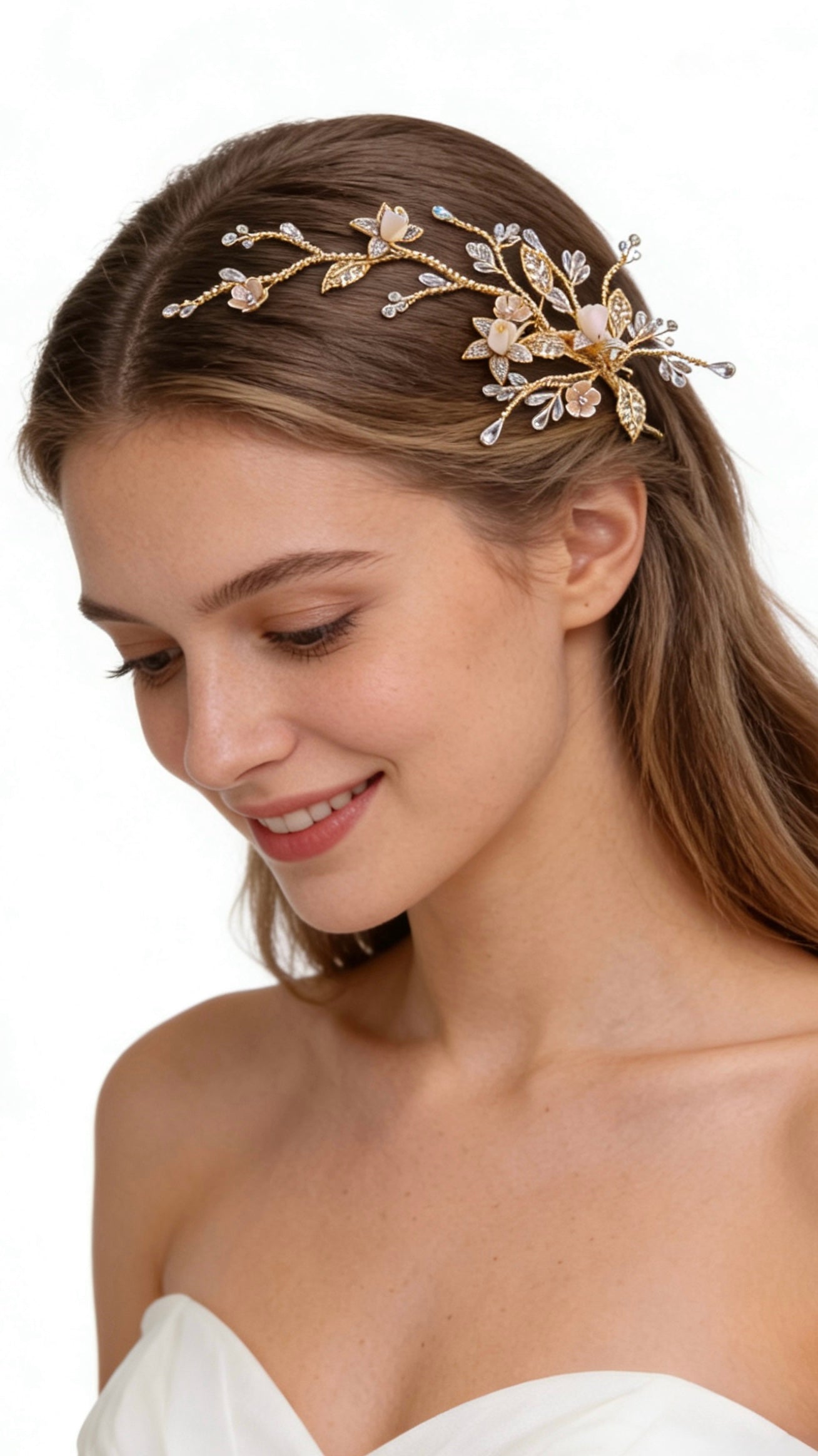 Elysian Handwoven Royal Vintage Foliage Bridal Hair Clip - MOGHANT