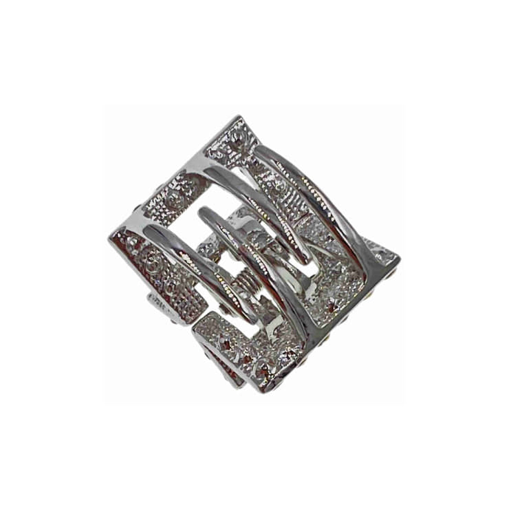 Claire Simple Square Metal Hair Claw Jaw Clip Austrian Crystals CZ-42