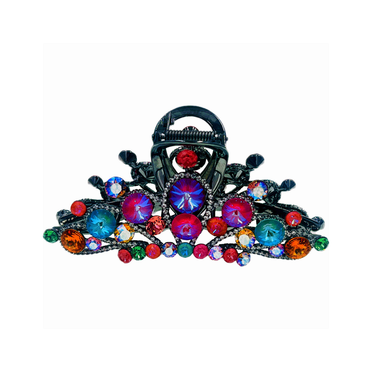 Starlight Crown Multi Color Swarovski Crystals Hair Claw Clip Jaw Large Size
